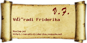 Váradi Friderika névjegykártya
