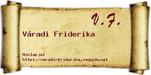 Váradi Friderika névjegykártya